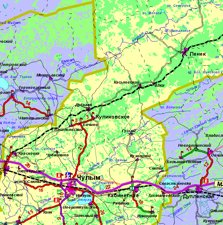 Карта чулым новосибирская область